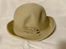 Eleganter Damenhut beige Filz Vintage mit Fehler