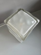 Vintage 1990s IKEA “Iviken Ice Cube” Table Lamp – Frostglaswürfel – 15×15×15 cm