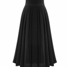 Langer Chiffon Rock schwarzer