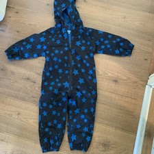 Matschanzug  ungefüttert Einteiler Gr. 92 blau/schwarz