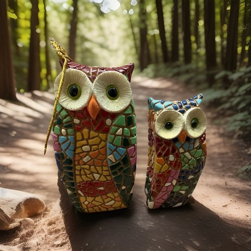 Eulen figuren gaudi stil - eulen,
