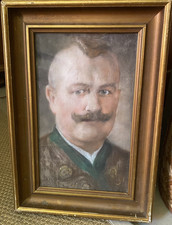 ::ERST RICHTER GOUACHE PASTELL PORTRÄT MANN IN TRACHT MIT SCHNURBART