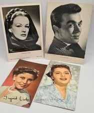 4 Autogrammkarten Druck Fotokarte Schauspieler Vintage 60er Postkarte Luxor