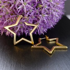 Stern Creolen Gold Ohrringe