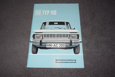 Betriebsanleitung Bedienungsanleitung / Kundendienstheft NSU Typ 110 unbenutzt