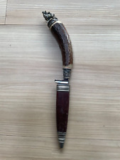 Trachtenmesser/Hirschfänger mit Hirschhorngriff und geätzter Klinge