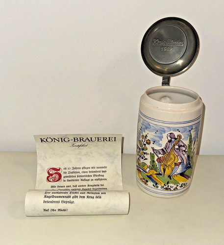 Bierkrug mit zinndeckel könig - bierkrug,