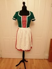 Dirndl Allgäu Orig. 70er Jahre Vintage rot Gr. 38/40 mit Schürze in Top Zustand 