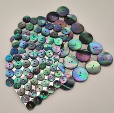 Blau schillernder Perlmutt 2-Loch-Knopf 12-25 mm Seeopal / MOP Button Bouton F1