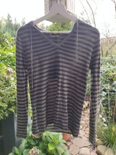 Cashmere Pullover Damen Größe M Gestreift Getragen 100 Kaschmir