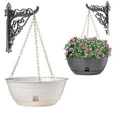 Pflanzenampel Hängeschale Rattan Blumenampel Hängeampel Kette Wandhalterung