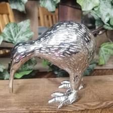 Kiwi Vogelfigur silber 9 x 9  cm New Zealand Figur Neuseeland Metall Dekoration