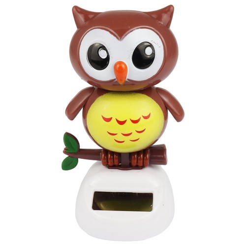 Wackelfigur solar eule braun - wackelfigur,