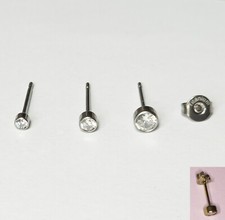 1 Paar Titan Ohrstecker Ohrringe Medizin Gesundheits Stecker nickelfrei Zirkonia