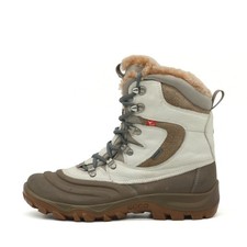 ecco Damen Yak Stiefel Beige Braun Echtleder Atmungsaktiv Winterstiefel EU 40