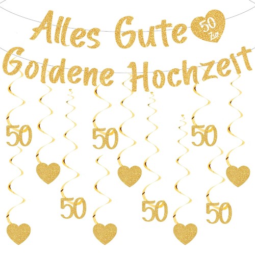 Goldene hochzeit deko girlande - hochzeit,