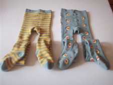 2 Strumpfhosen  Gr. 122/128 TCM  innen Frottee grau mit Igel und gelb/grau