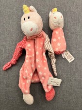 My First NICI Schmusetuch Einhorn Stupsi + Plüsch Stabrassel Einhorn rosa Set