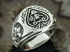 Silberring Gothic Lilie TOTENKOPFRING Old School PIK Totenkopf Rockabilly Skull