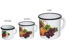 3er SET Emaille Tasse Trink
