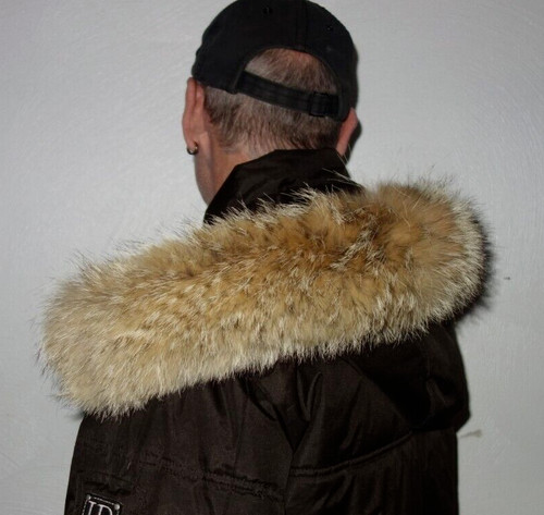 Coyote pelz kapuze - kragen, xxl