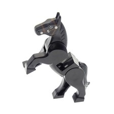 1x Lego Pferd schwarz beweglich mit Zaumzeug braun 79108 6037638 10352c01pb03