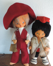 2 Puppen,Filz,H 40 cm/35