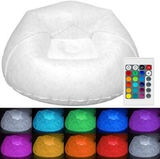 Aufblasbarer XL LED Sessel Loungesessel Sitzsack 120 kg Clubsessel Relaxsessel