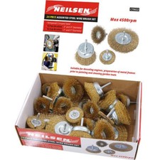 24-teiliges Drahtbürsten-Set | Bohrbecher- & Radbürsten zur Rostentfernung Metallreinigung