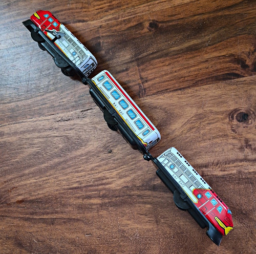 Blechspielzeug zug set - blechspielzeug, zug-set