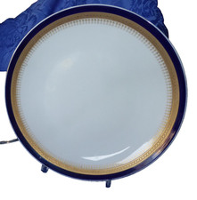 3 flache Teller  Ø ca.24 cm Winterling Kirchenlamitz  Gold-Echt Kobalt Diamant