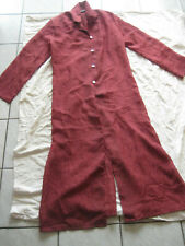 VINTAGE Mantel BODENLANG transparent weinrot geschlitzt CARELL M 38 40 120cm