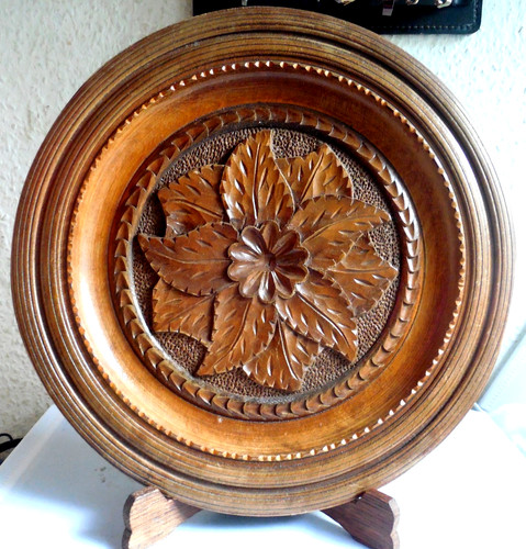 Großer holz wandteller - holz,