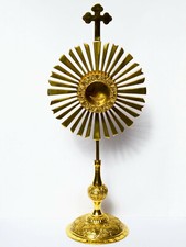 Sehr große Monstranz Bronze