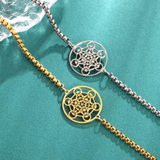 Armband Damenarmband Herrenarmband Metatron Würfel Heilige Geometrie Edelstahl