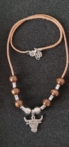 Braune lederkette mit echte - mit,