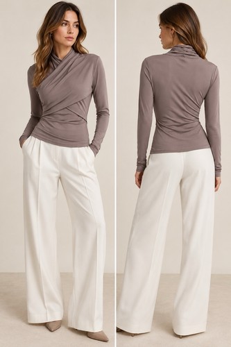 Reiss ellie taupe wickeloptik - taupe,