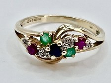 Ring 9 kt Gold Saphir Rubin