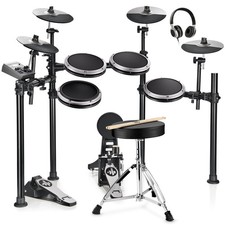 Donner DED-200X E-Drum Set mit Dual-Zone-Snare, Kopfhörer, Hocker | GRAU