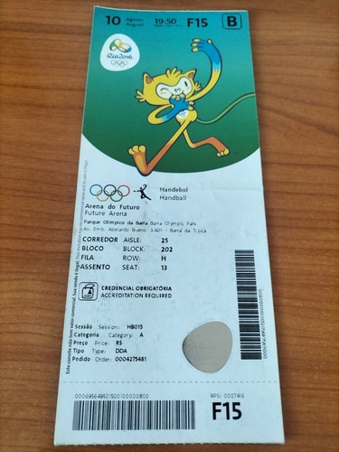 Used ticket olympic 08 - used,