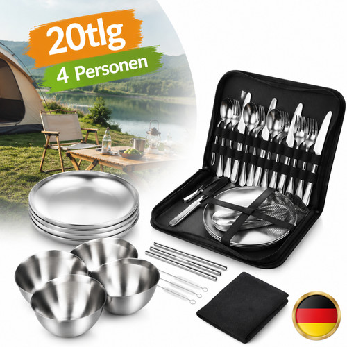 Camping geschirr set - camping, edelstahl