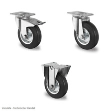 Transportrollen Lenkrollen Schwerlastrollen Vollgummi Rad 75 80 100 125 160 200