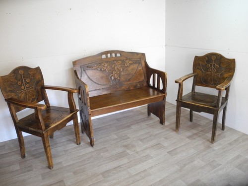 Jugendstil sitzgruppe bank 2 - jugendstil,