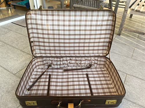 Leder koffer vintage mit - leder,