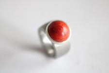 Wechselköpfchen mit Schaumkoralle gefasst in massiv Silber für Charlotte 21