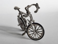 Fahrrad Sportrad Rennrad Bike Silber Figur Miniatur