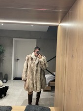 Echtpelz Blaufuchs Mantel Dick
