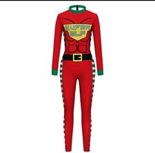 Overall Catsuit Einteiler Zentai Elf Kostüm Weihnachten Fasching
