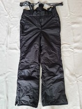 Skihose Schwarz Gr. 158/164 mit Hosenträger, Druckknopf & Reißverschluss Am Bein