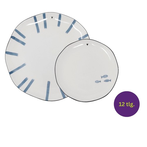 12tlg tafelservice iris blue - tafelservice,